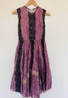 UNBRANDED MIDI Overlay Dress Sz Purple Ruffles Short Sleeves Lined Fairy