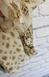 CHICOS Button Up Chiffon Blouse Sz 1 Sheer Long Sleeves Paisley Ivory Flowy