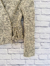White House Black Market Wrap Front Cardigan  Chunky Sweater Sz XS Wool Blend