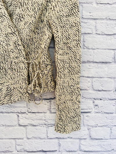 White House Black Market Wrap Front Cardigan  Chunky Sweater Sz XS Wool Blend