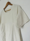 Unbranded Cotton Linen Dress Irregular Hem with Pockets Cream Boho Lagenlook