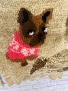 REWIND French Bulldog Novelty Sweater Sz XS Tan Brown Knit Fun Dog Lover