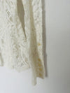 STETSON Ruffle Lace Shirt Sz XL Ivory Button Floral Long Sleeve Boho Western