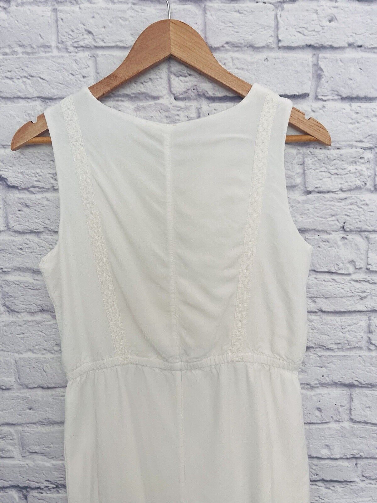 KENZIE White Turquoise Dress Beaded Sz 6 Sleeveless Cotton Lined Boho Western