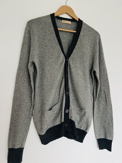 J. CREW Mens Gray Button Cardigan Sz S Cashmere Blend Pockets Grandpa Sweater