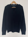Banana Republic Navy Blue Merino Wool Sweater Sz S V-Neck Shoulder Botton Detail