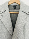 CLUB MONACO Wool Moto Vest Womens S Gray Cropped Biker Asymmetric