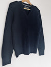 Banana Republic Navy Blue Merino Wool Sweater Sz S V-Neck Shoulder Botton Detail