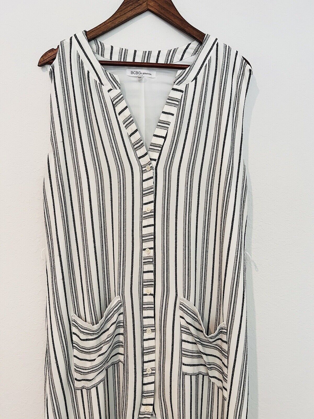 BCBG MAXAZRIA Dress High Low Womens Sz M Lagenlook Sleeveless A-Line