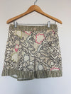 NEW KNOX Rose Hi-Rise Shorts Sz M Beige Floral  Relaxed Fit Button Zip