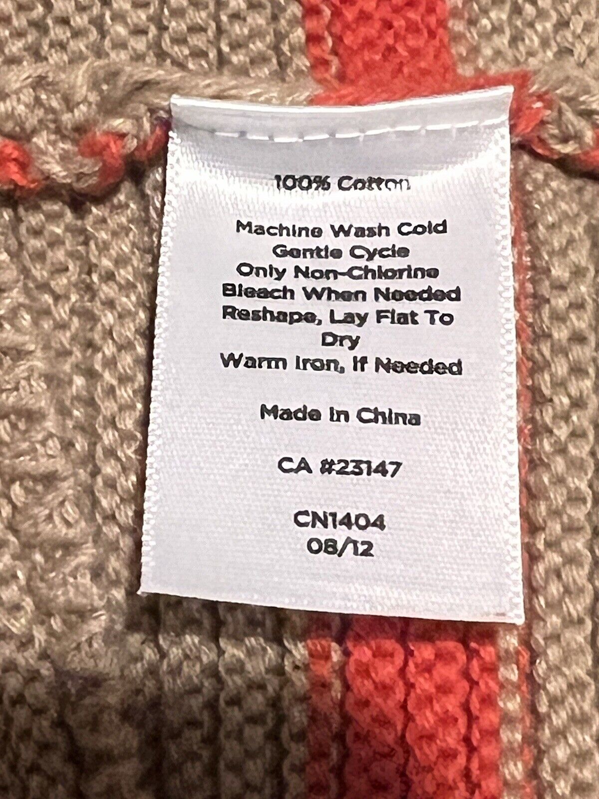 TALBOTS Striped Tunic Sweater Sz 1X Orange/beige 3/4 Sleeve Heavy Knit