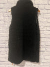 JUSTIN & TAYLOR Black Long Fleece Vest Size OS Open Front Mid Length Goth Grunge