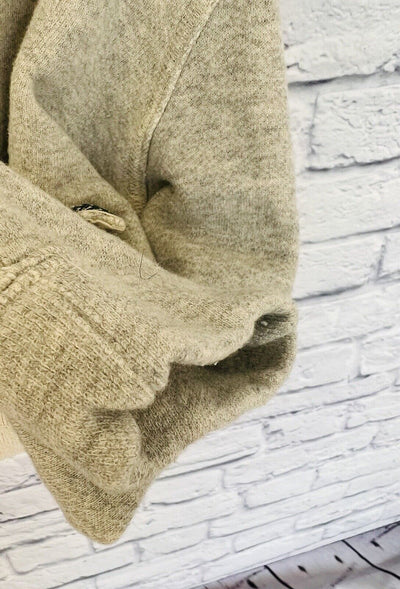 COPPER KEY Womens Cropped Sweatshirt Hoodie Size XL Beige Boxy Relaxed Fit