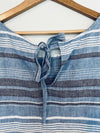 LOFT Lounge Blue Striped Linen Top Sz XL Sleeveless Frayed Hem Boho