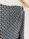 H&M Pattern Print Strapless Jumpsuit Sz 6 Blue Tie Waist Wide Leg