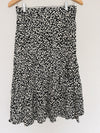 TALBOTS Black/White Spotted Print Ruffle Tiered Skirt Sz M Causal Midi