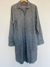 SOHO Street New York & Co Gray Linen Blend Shirt Dress Sz M Minimalist Lagenlook