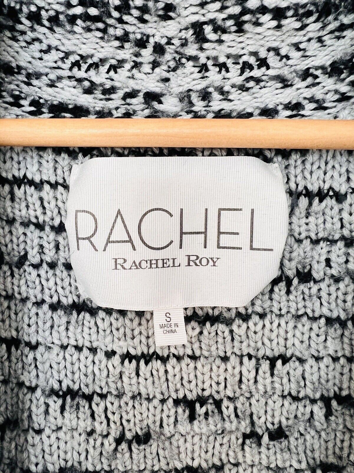 RACHEL ROY Chunky Cardigan Sweater Sz S Waterfall Open Front Heavyweight Pockets