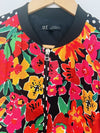 ZARA TRF Collection Floral Polka Dot Bomber Jacket Sz S Red Long Sleeve Y2K 90s