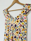 OLD NAVY Tiered Wildflower Floral Fit & Flare Dress Sz  XS Open Back Bow Boho