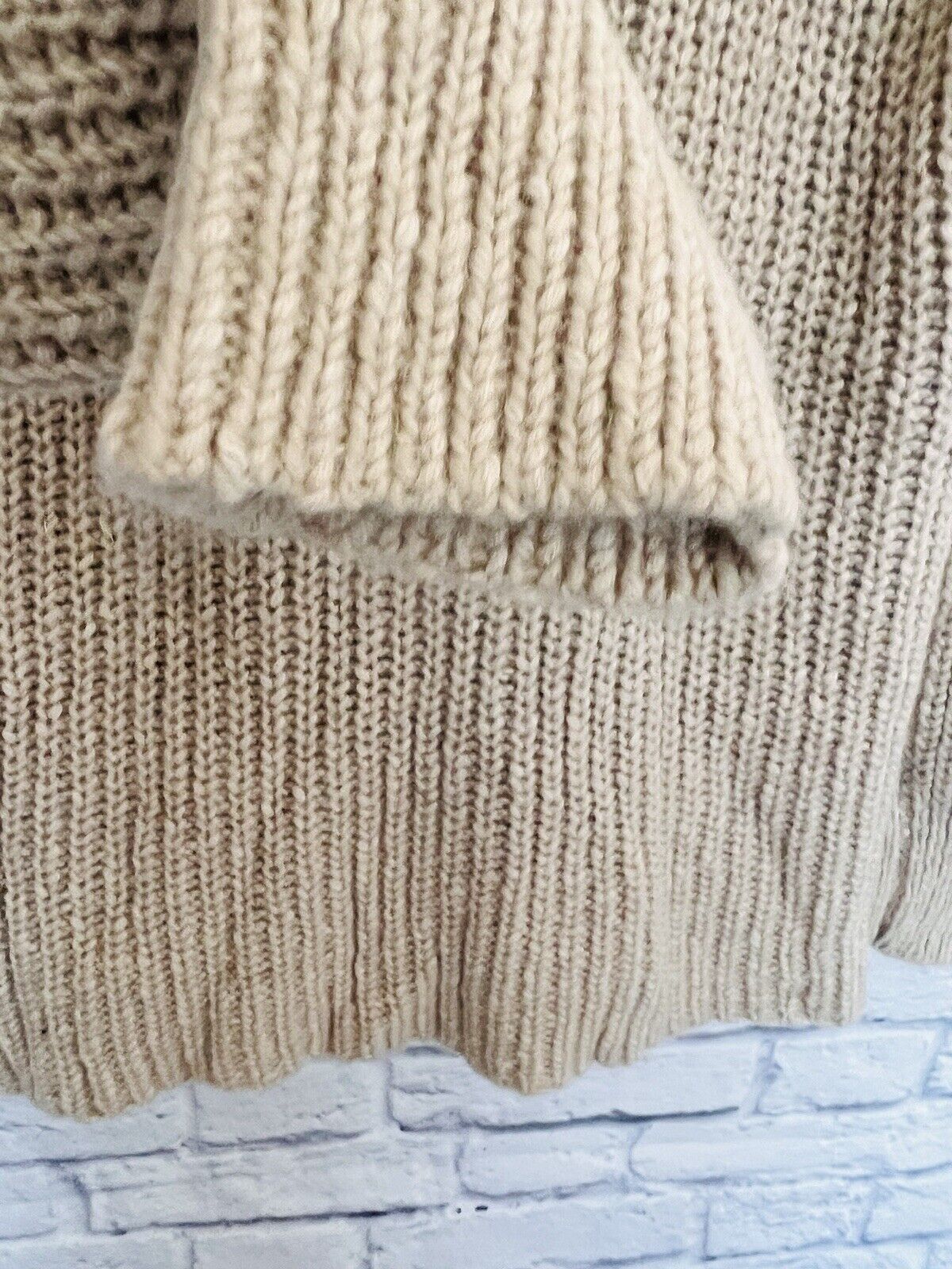 SANCTUARY NWT Chunky Knit Sweater Sz M Long Sleeve V-Neck Cotton/Alpaca Hi-Low
