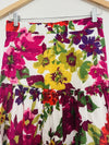 SUNDANCE Full Floral Maxi Skirt Sz S Pink Cotton Tiered Lined Side Zip Boho