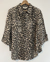 JONES NEW YORK Animal Leopard Print Linen Shirt Tunic Sz 1X Blouse Boho