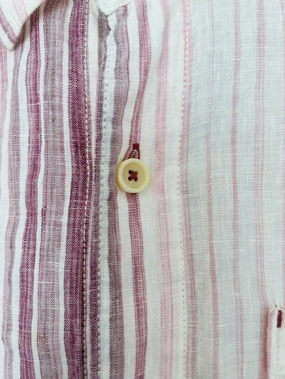 TOMMY BAHAMA Shirt Mens Sz M Relax Striped Long Sleeve Button Up 100% Linen