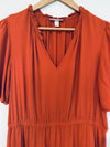 Knox Rose Midi Dress Sz L Pumpkin Spice Burnt Orange Vacation Boho Preppy