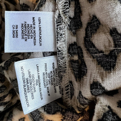 JONES NEW YORK Animal Leopard Print Linen Shirt Tunic Sz 1X Blouse Boho