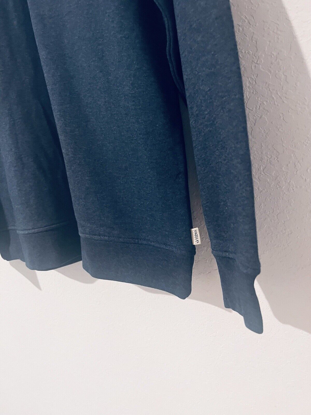 Magellan Mens Campfire Mock Sweater/Jacket Sz M Blue Pullover 1/4 Snap Outdoor