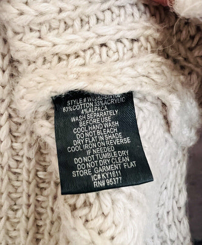 SANCTUARY NWT Chunky Knit Sweater Sz M Long Sleeve V-Neck Cotton/Alpaca Hi-Low