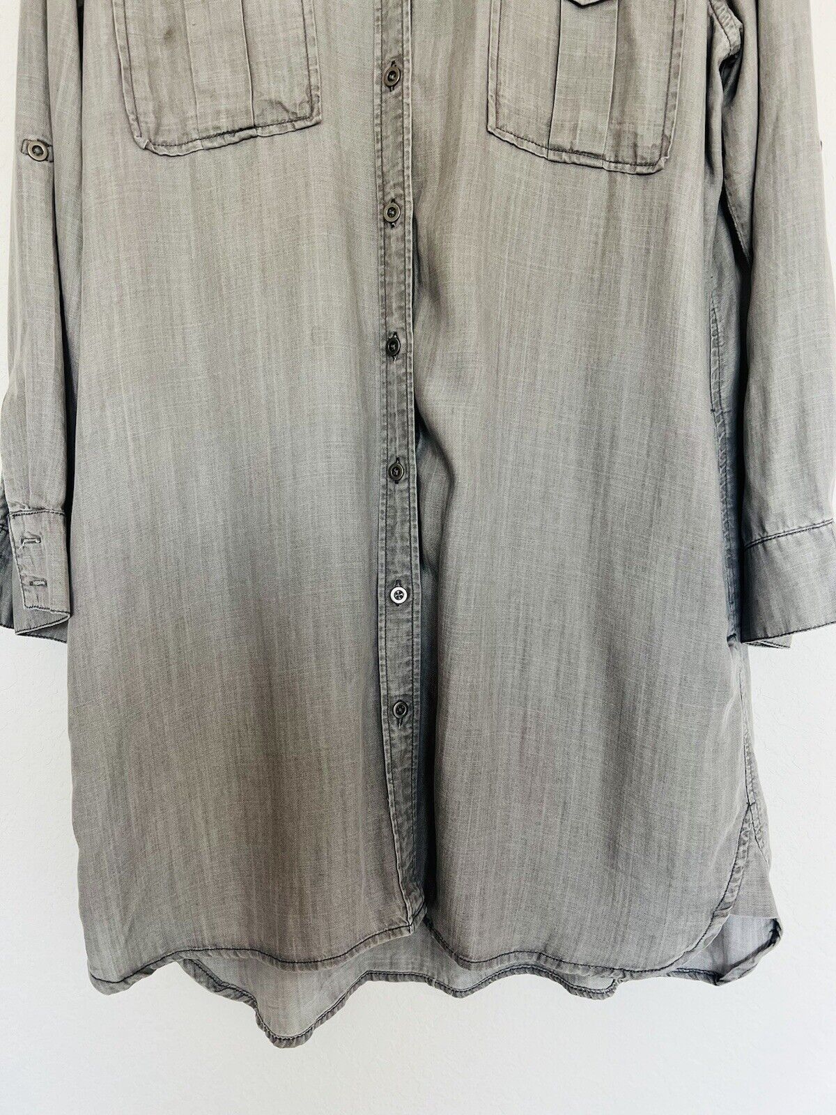 Philosophy Gray Chambray Shirt Dress Size Medium