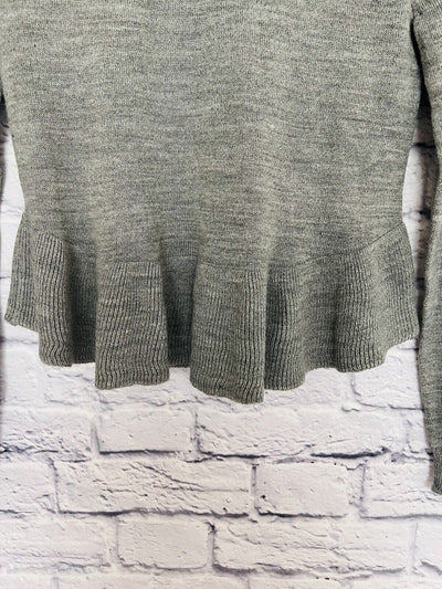 H&M DIVIDED Women’s Sweater Knit Lightweight Peplum Bottom Sz Small Gray