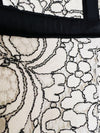 EXPRESS Black & White Floral Lace Dress Sz S Corset Crochet Sheath Velvet Trim