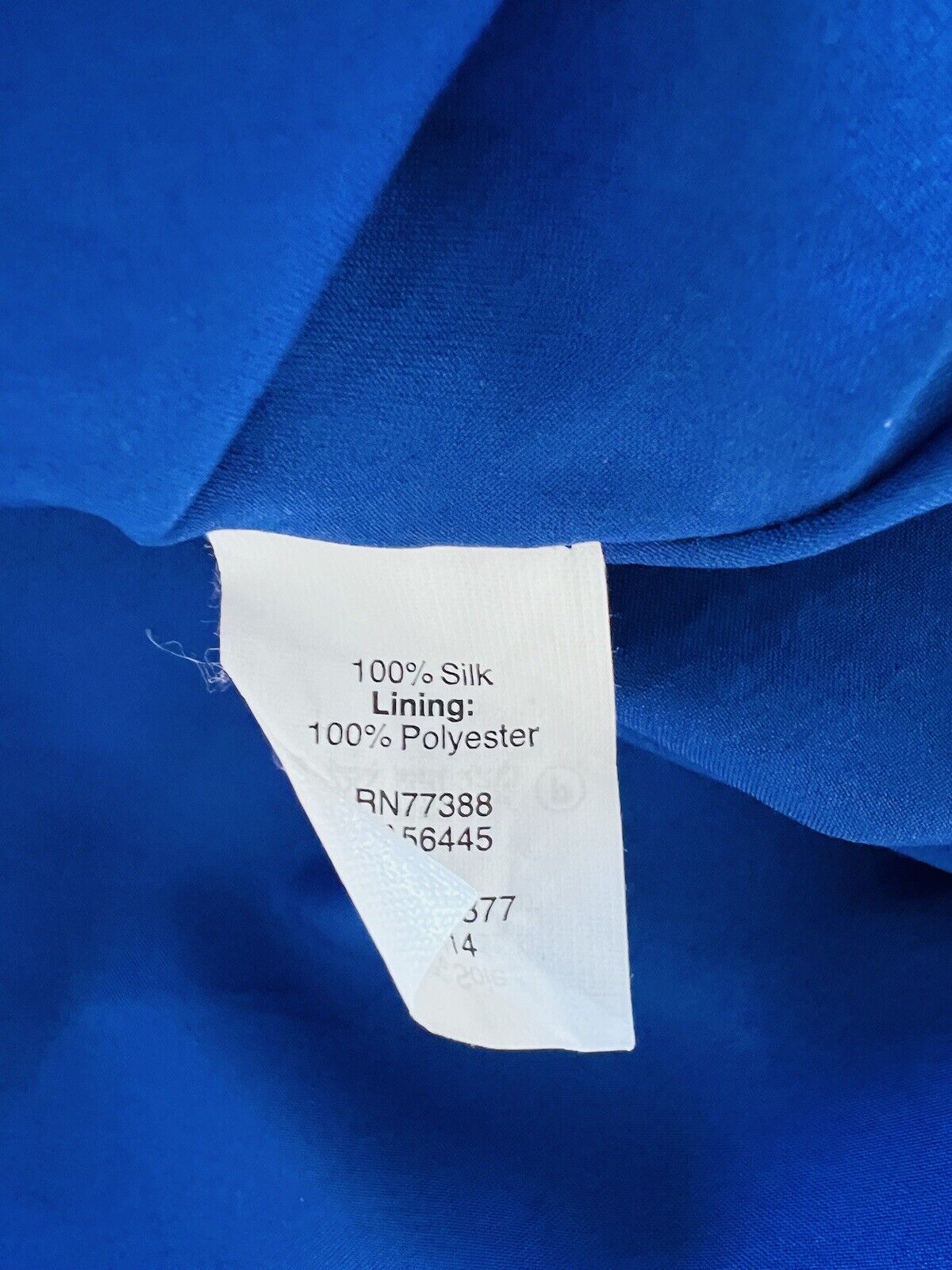 MADEWELL 100% Silk A-line Dress Sz XS Blue Pockets Lined Geometric Knee Length