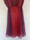 NATURAL LIFE Embroidered Maxi Shirt Dress One Size Coverup Sheer Red Boho Floral