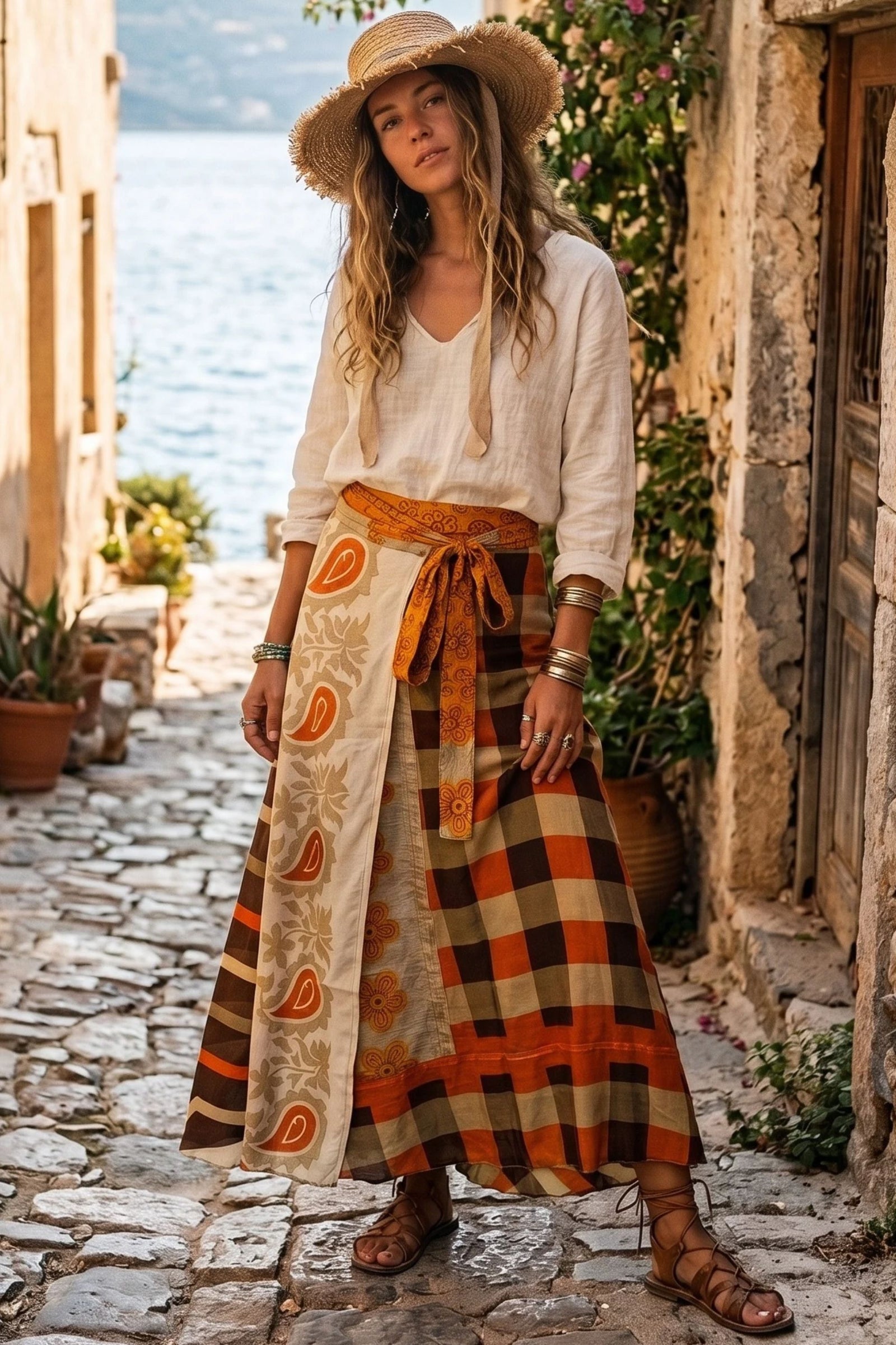 Silk-Blend Wrap Maxi Skirt — Autumn Dreamer