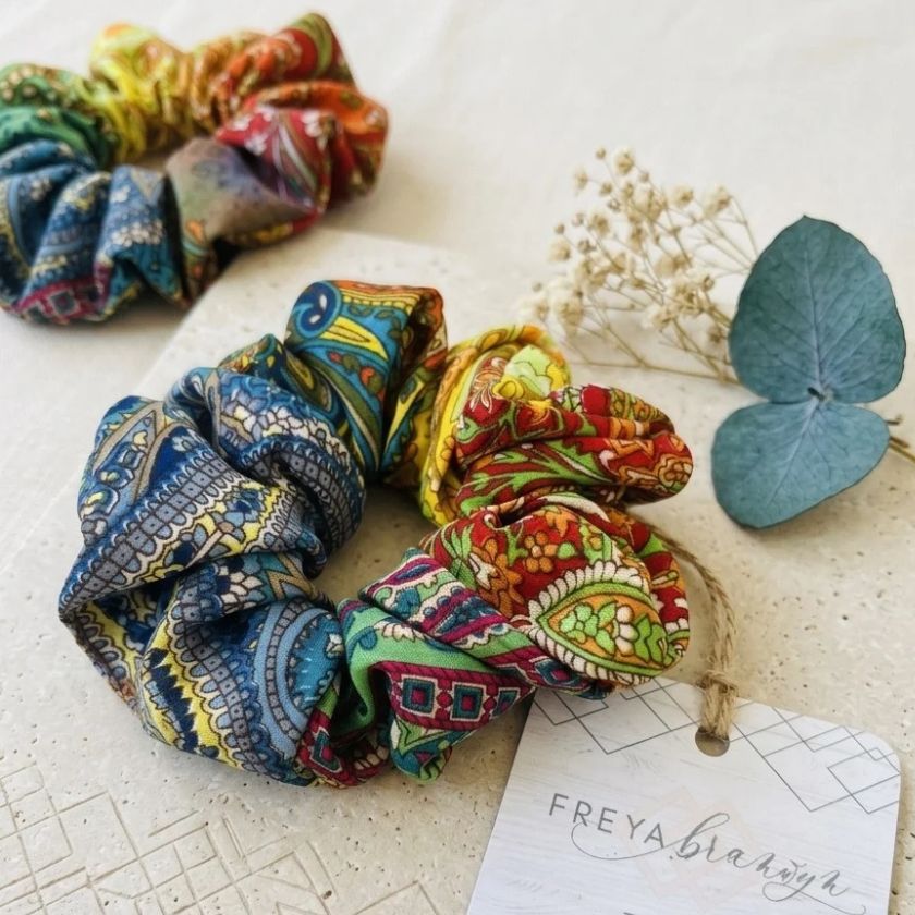Handmade Reclaimed Textile Scrunchie