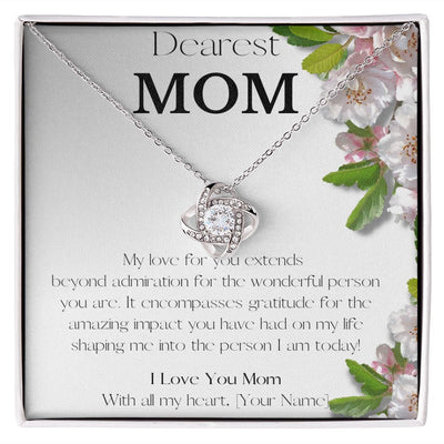 To My Dearest Mom, Love Knot Necklace