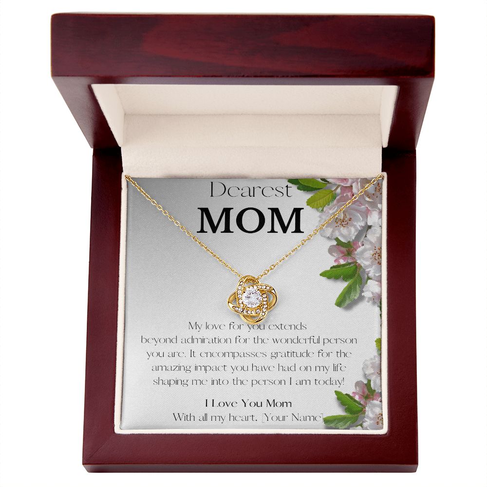 To My Dearest Mom, Love Knot Necklace