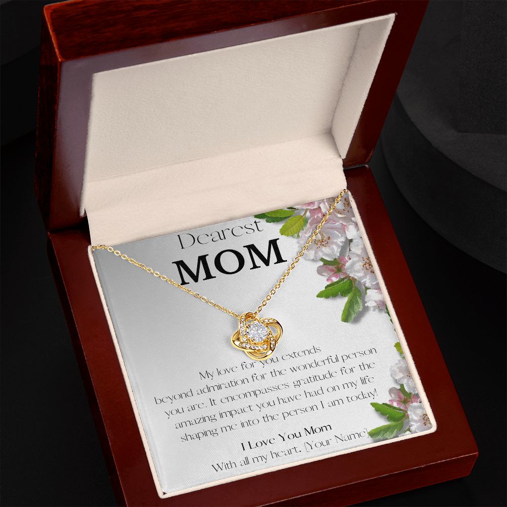 To My Dearest Mom, Love Knot Necklace