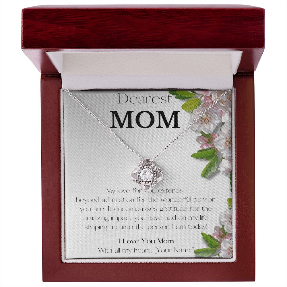 To My Dearest Mom, Love Knot Necklace