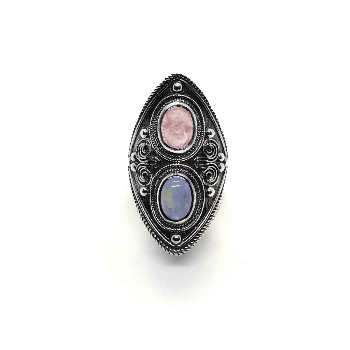 Ava Bohemian Style Sterling High Quality Silver Gemstone Rings In Gyspy Boho Style
