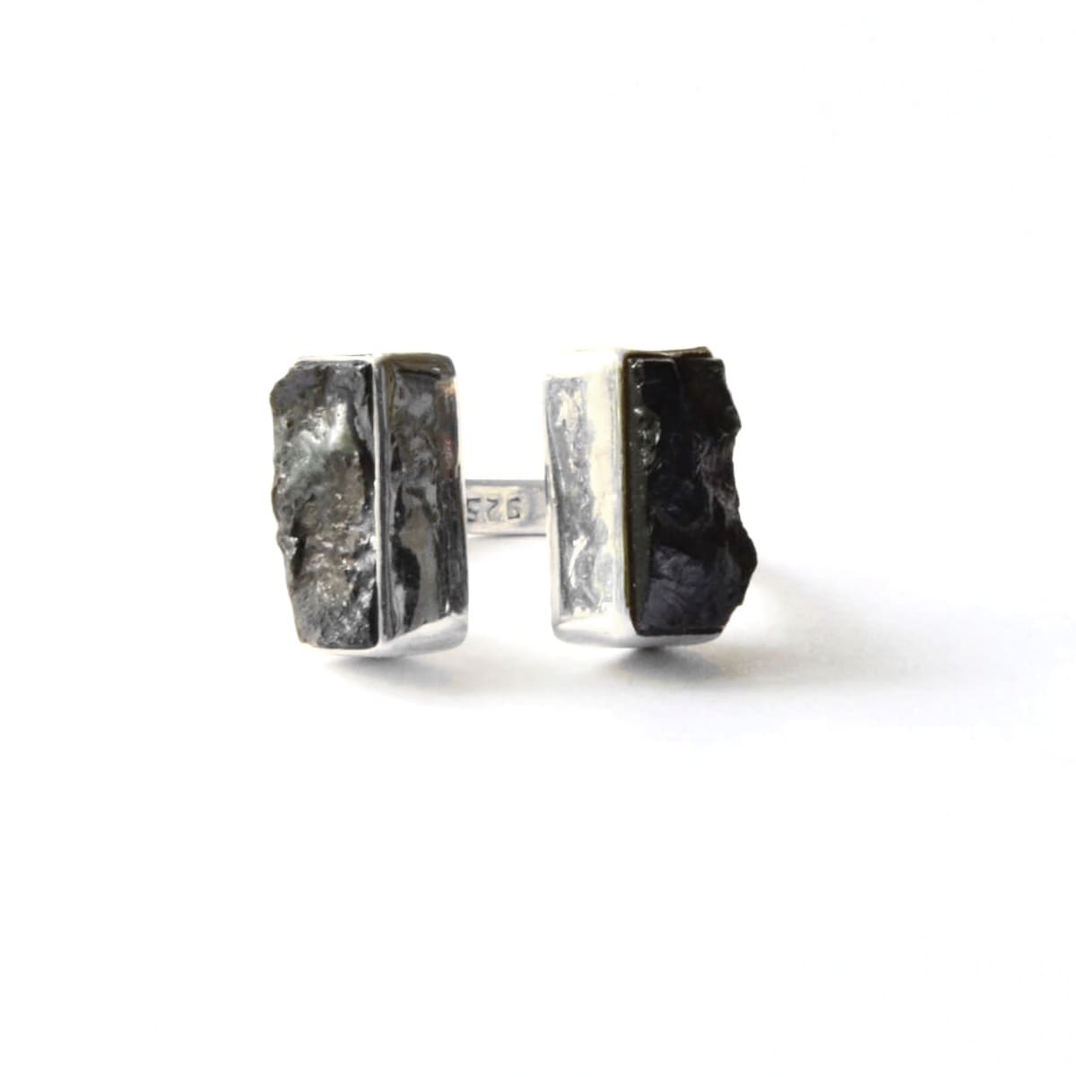Bohemian 925 Sterling Silver Rings Boho Double Lava Stone Boho Style Gypsy Style