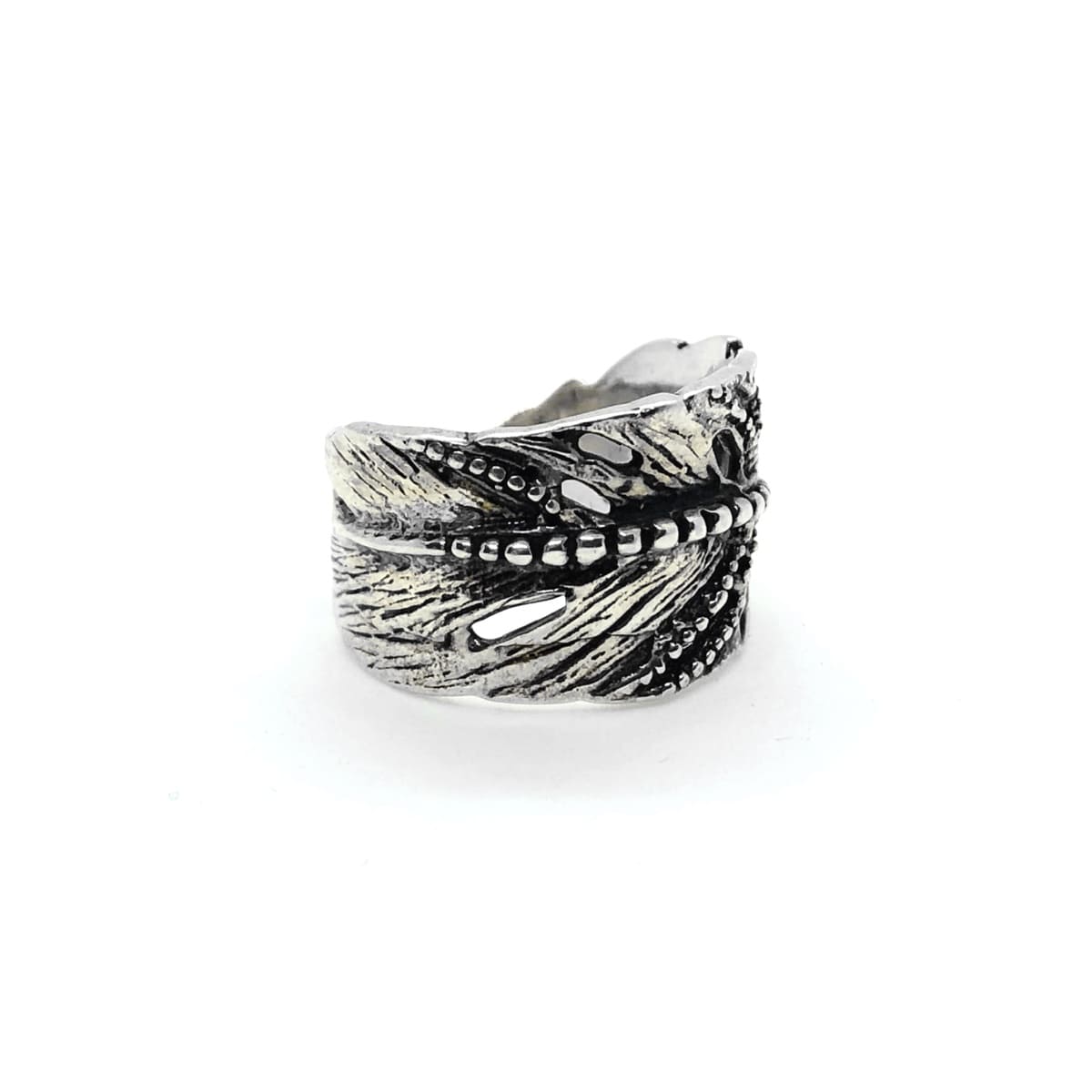 Bohemian Leaf Feather Rings In 925 Sterling Silver Artisan Indian Nature Ring
