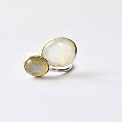 Rings For Sisters Ring Moonstone Labradorite Sterling Silver