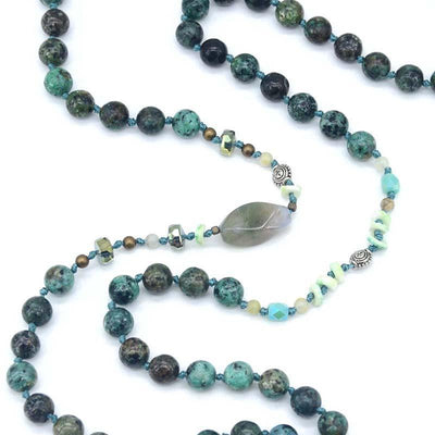 Handmade Azure Gilded Stone Necklace-Necklace-Freya Branwyn