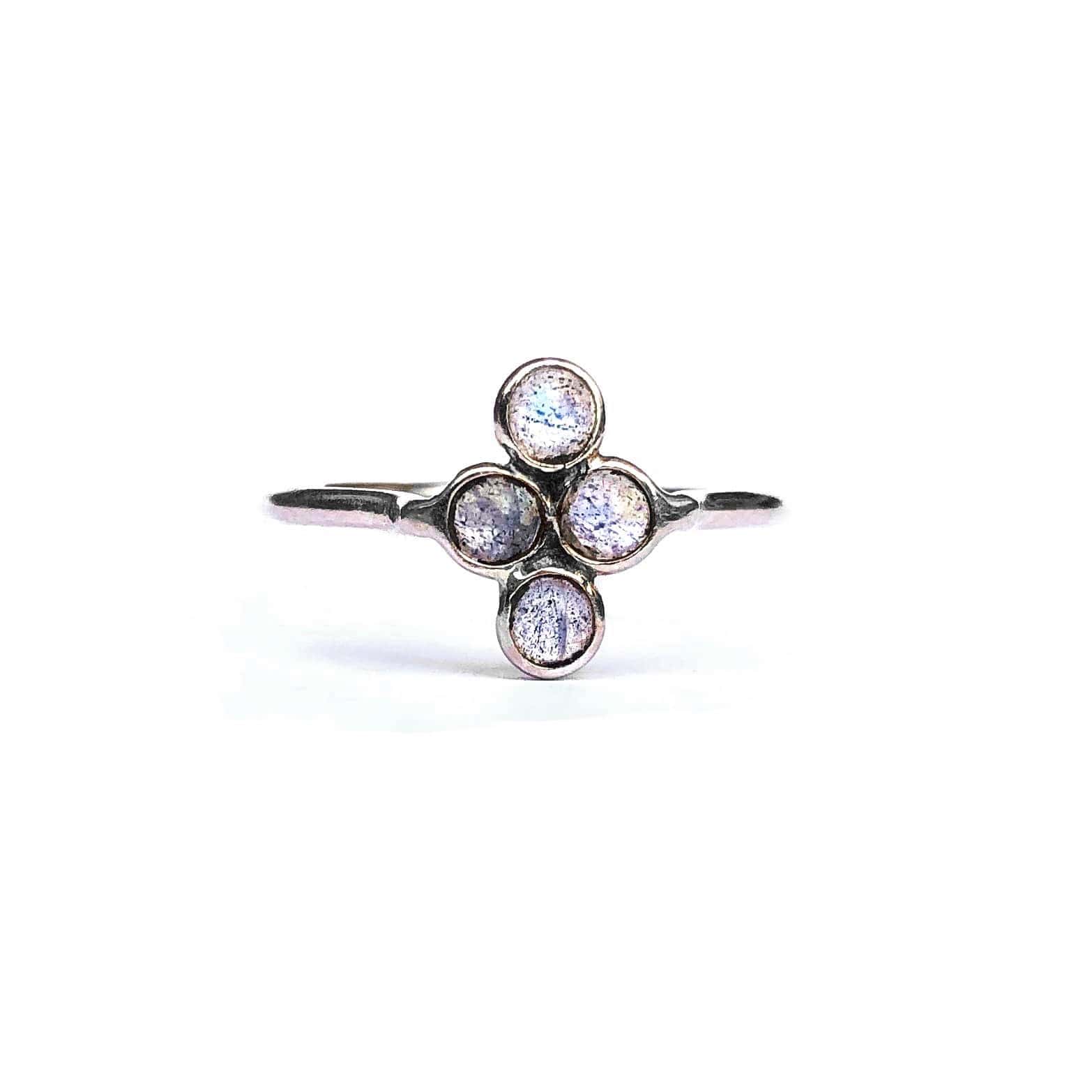 Delicate Silver Labradorite Ring Aadina Four Gemstones For Femininity