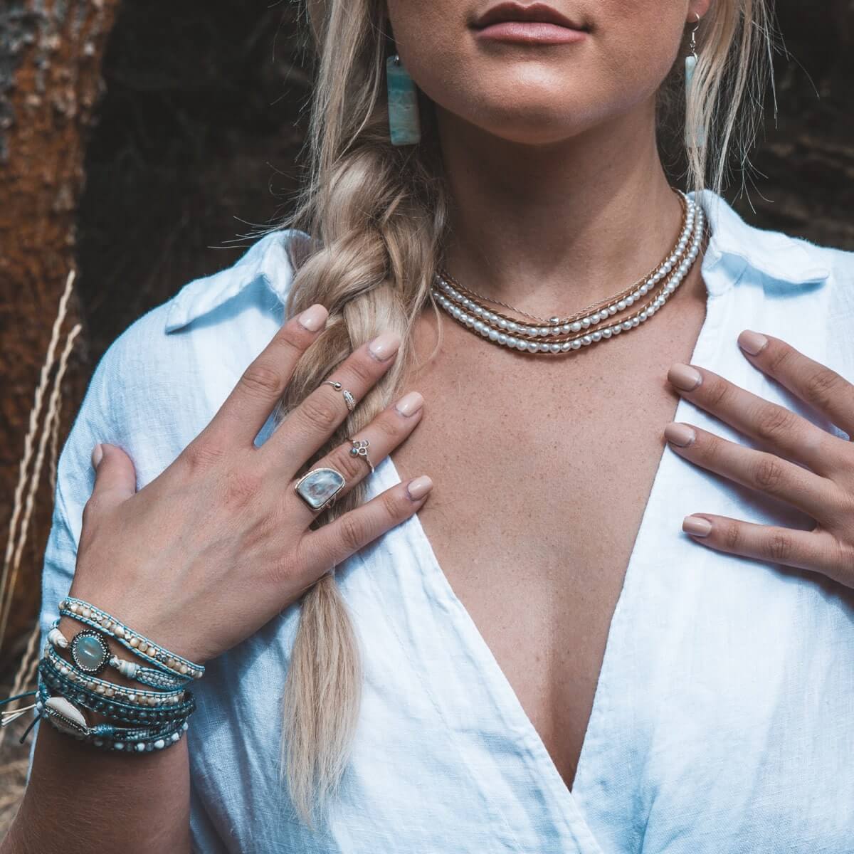 Freshwater Pearl Wrap-Bracelet-Freya Branwyn